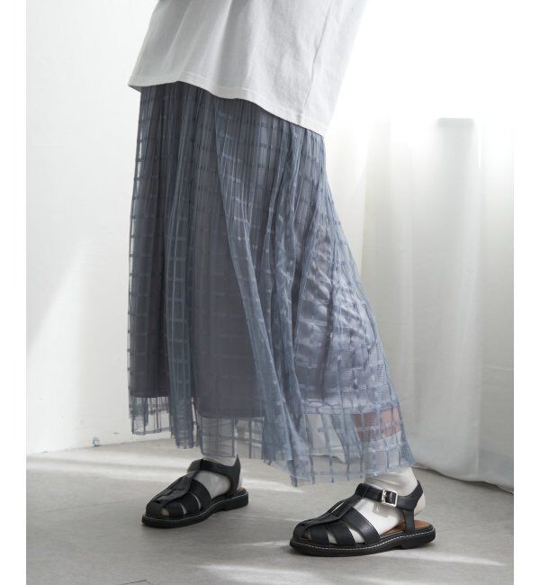 VENCE share style「チェック柄チュールスカート」|スカート|