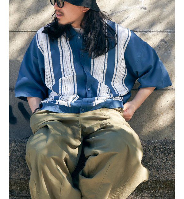 VENCE share style「ストライプケンシュクニットシャツ」|Tシャツ・カットソー|