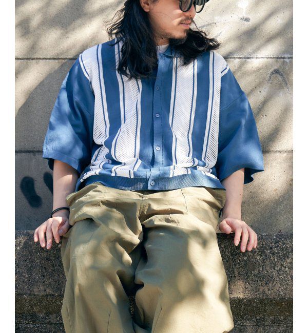 VENCE share style「ストライプケンシュクニットシャツ」|Tシャツ・カットソー|