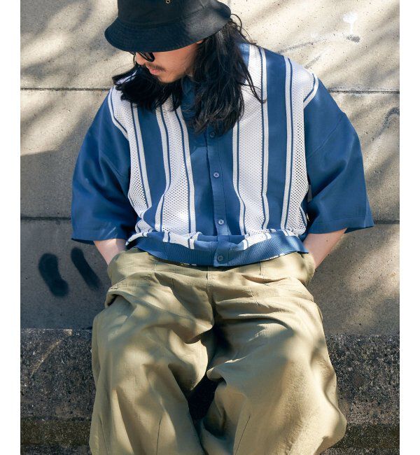 VENCE share style「ストライプケンシュクニットシャツ」|Tシャツ・カットソー|