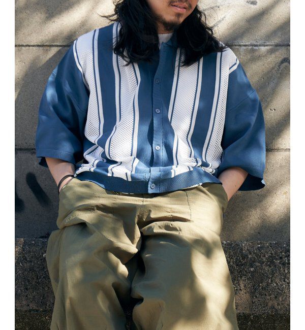 VENCE share style「ストライプケンシュクニットシャツ」|Tシャツ・カットソー|