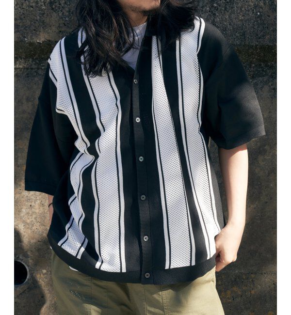 VENCE share style「ストライプケンシュクニットシャツ」|Tシャツ・カットソー|