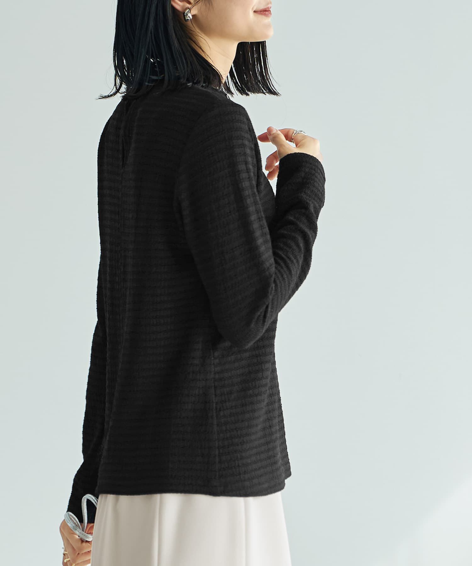 STYLE DELI「凹凸生地の長袖カットソートップス」|Tシャツ・カットソー|