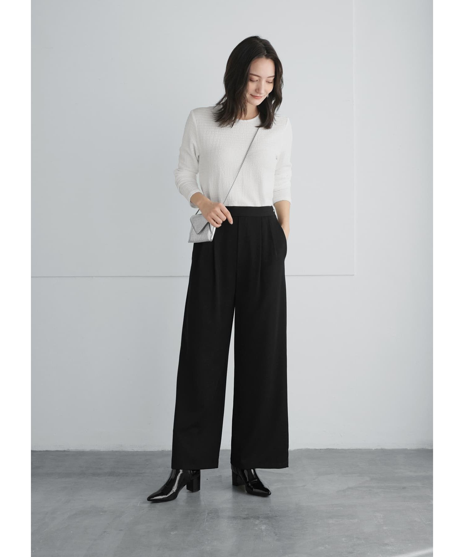 STYLE DELI「凹凸生地の長袖カットソートップス」|Tシャツ・カットソー|