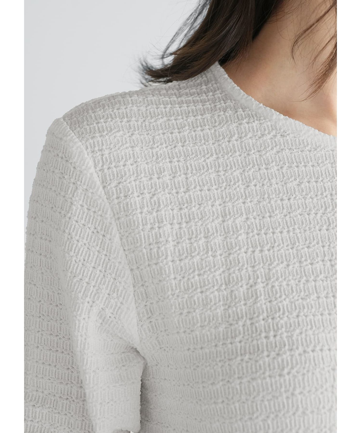 STYLE DELI「凹凸生地の長袖カットソートップス」|Tシャツ・カットソー|