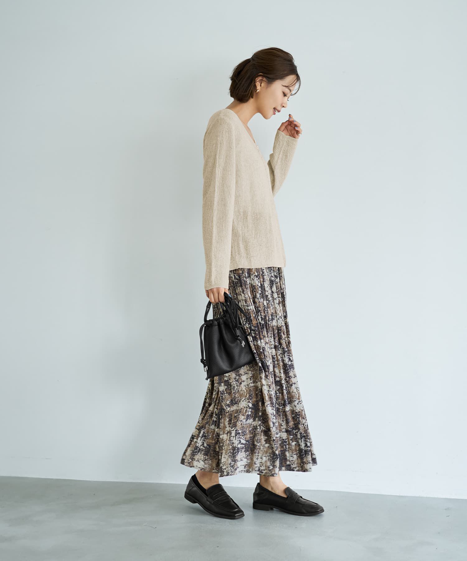 STYLE DELI「ボタン寄せニュアンス質感カーディガン」|カーディガン|