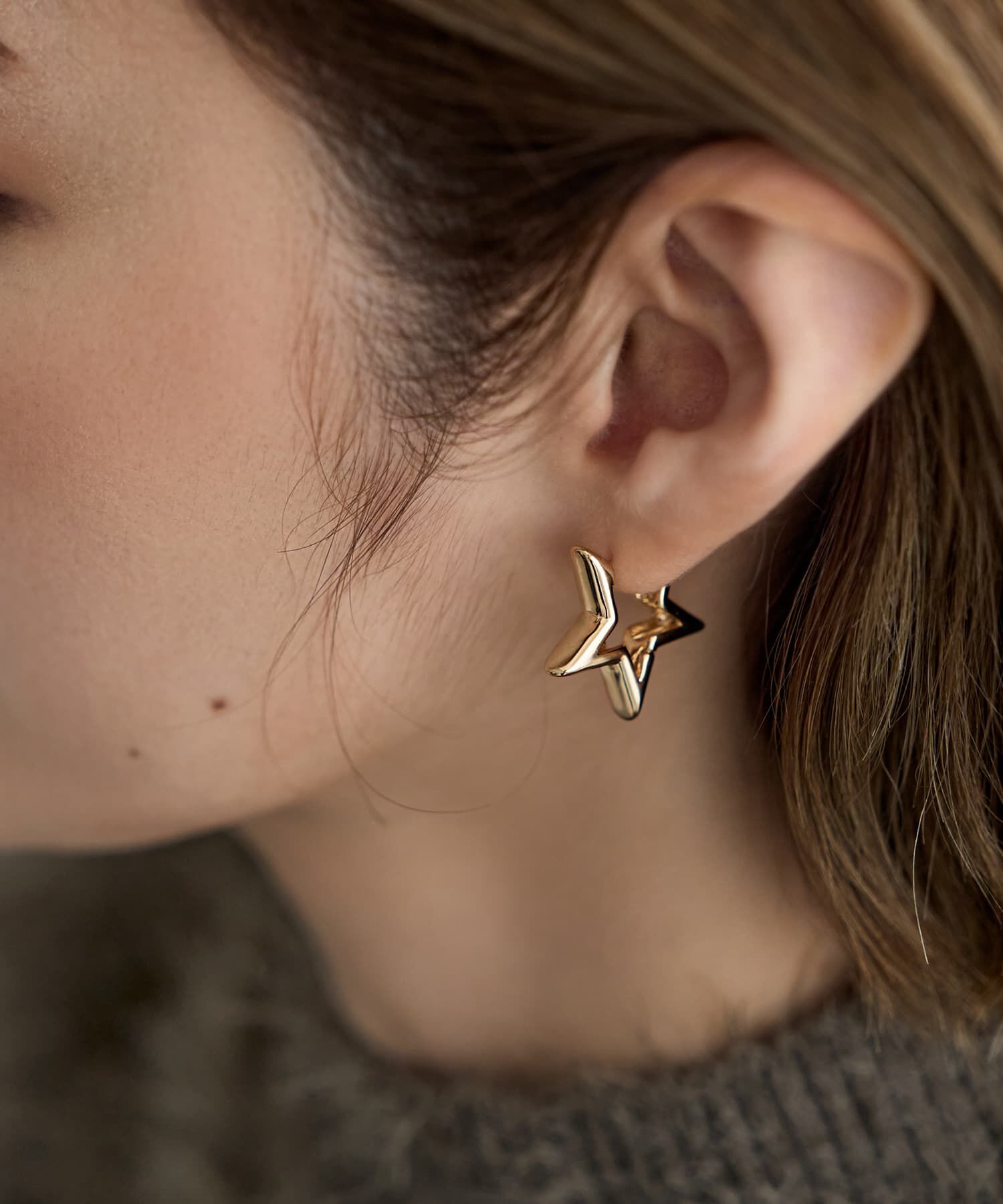 STYLE DELI「プチSTARフープピアス」|ピアス|