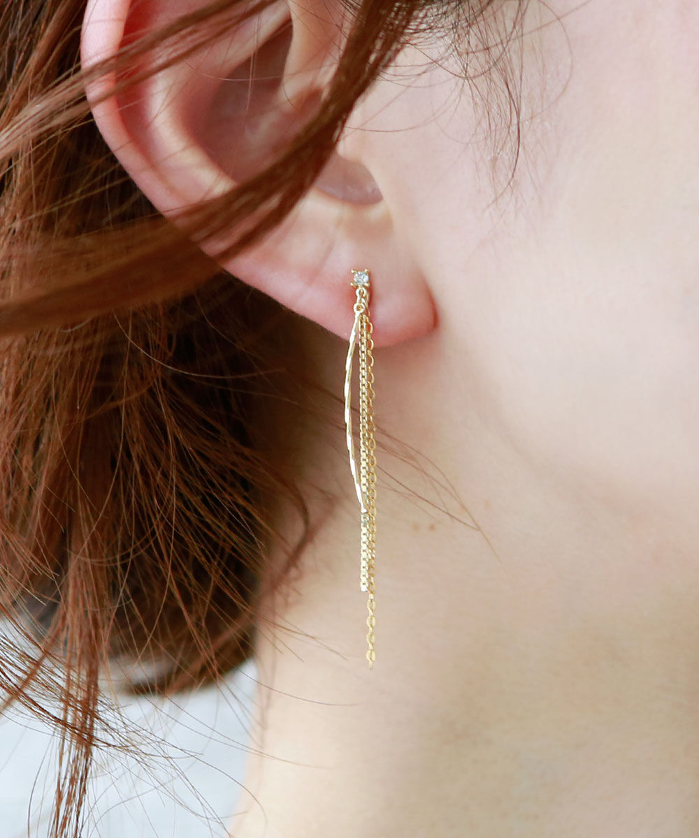 colleca la「ループフィット・ロングチェーンイヤリング」|イヤリング|ゴールド