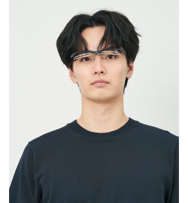  「ウェリントン型 メガネ(跳ね上げ式) ズレ落ち防止 伊達メガネ 度付きメガネ ｜FLIP UP  レンズ交換券付」|メガネ|