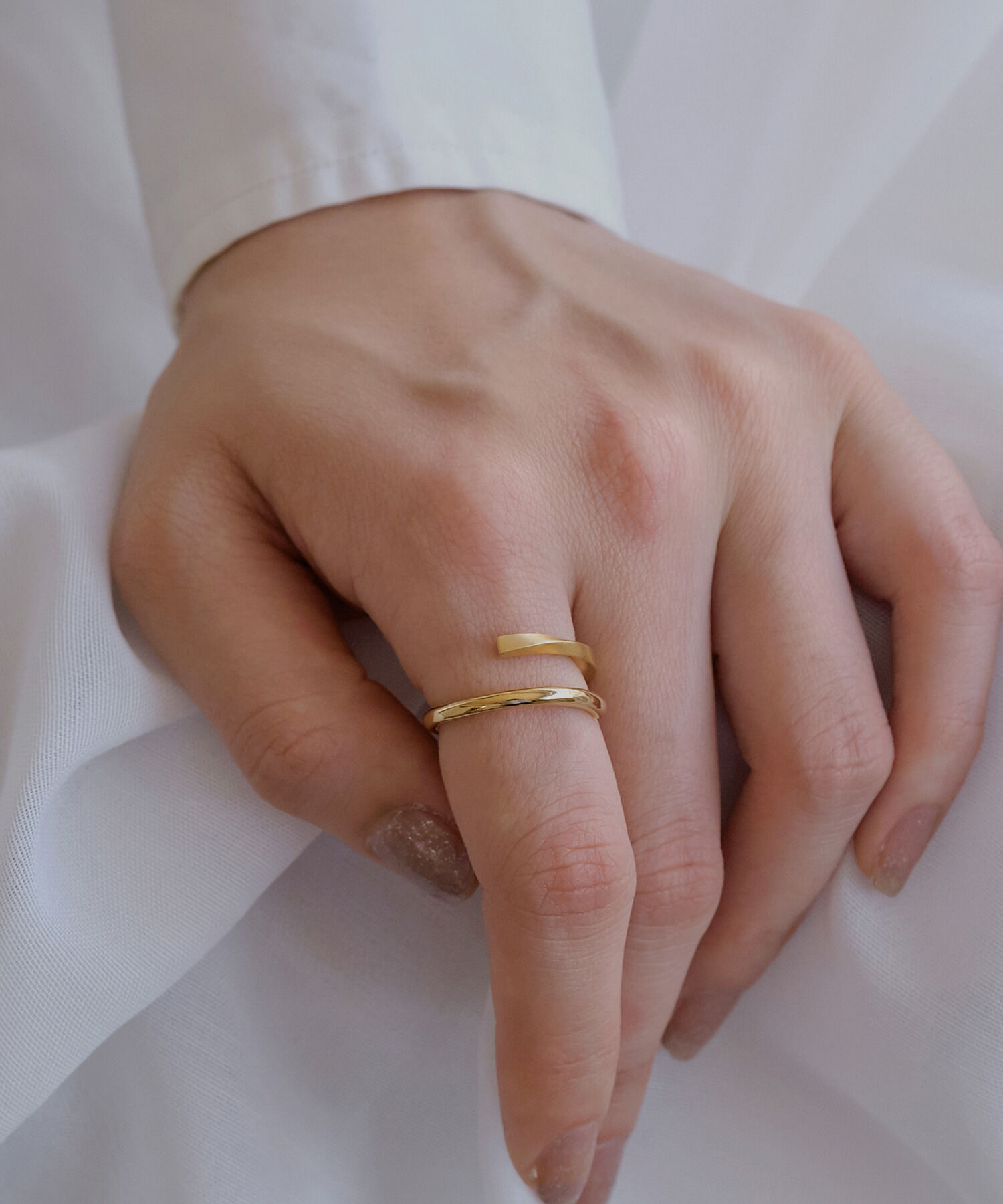 JUPITER「【SV925】ダイヤモンドカーブリング　ゴールド」|リング|