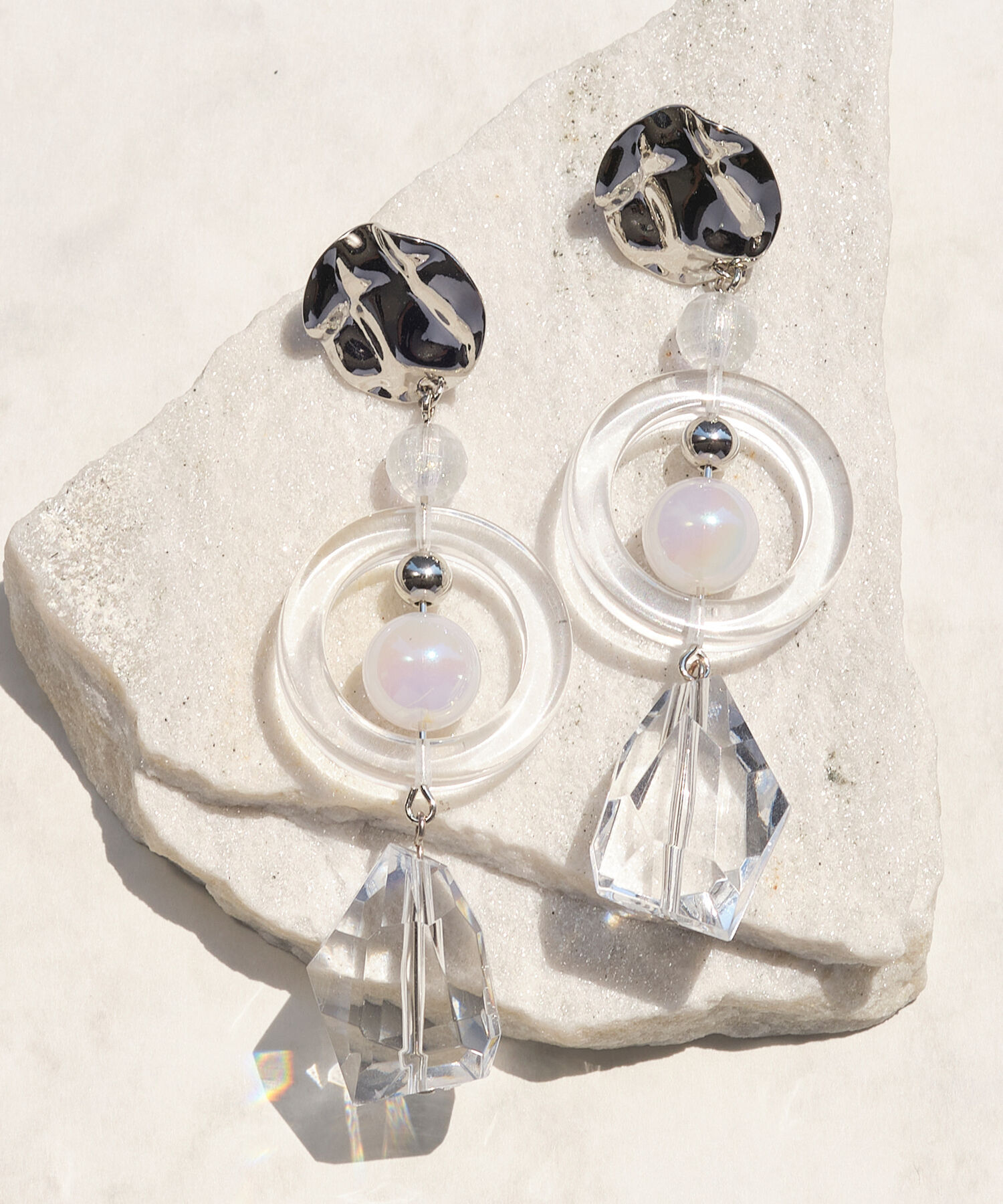 Phoebe+「【amplis】drops ピアス　シルバー/クリア」|ピアス|