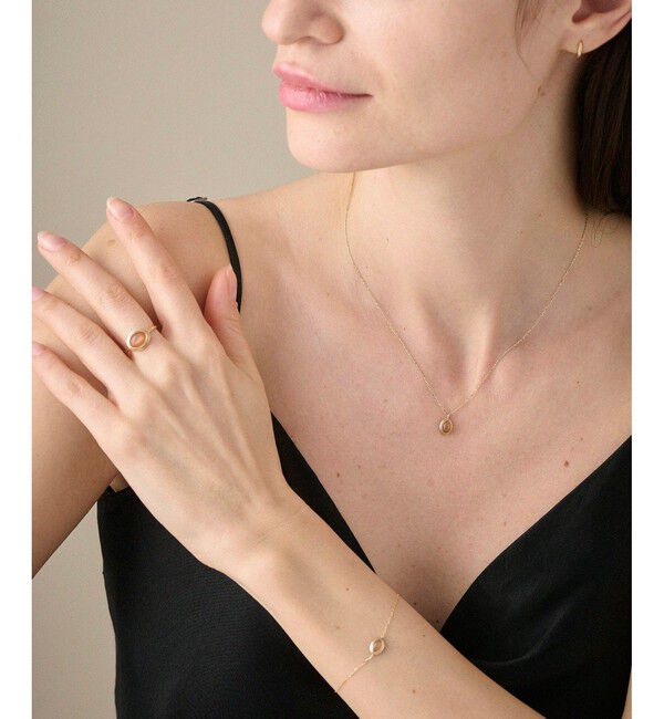 ete「K10YG ヴェール ナチュラルストーン ネックレス」|ネックレス|