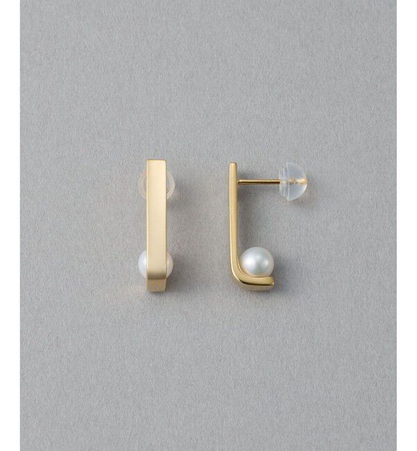 ete「[レイヤード] パール ピアス」|ピアス|イエローゴールド
