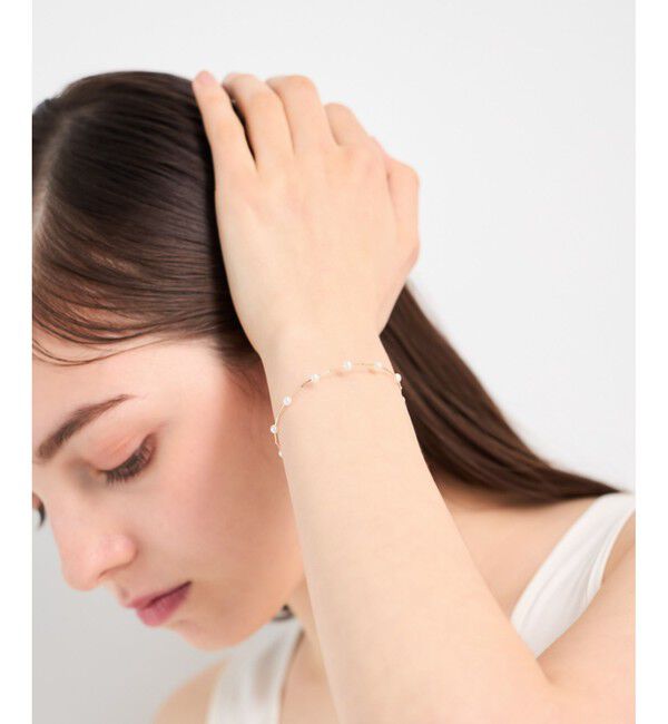 ete「[フロート] K10YG パール ワイヤー ブレスレット」|ブレスレット・バングル|