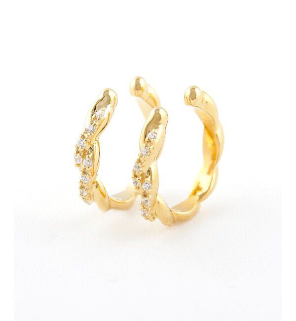 Jouete「イヤリング フープ ジルコニア」|イヤリング|イエローゴールド