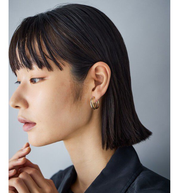 Jouete「[ラップイヤリング] ダブルフープ コンビカラー」|イヤリング|