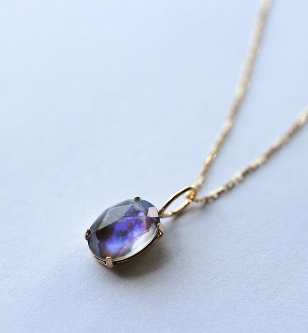  「クリスタル / 黒蝶貝 ネックレス | K10YG」|ネックレス|