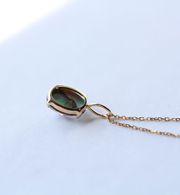  「クリスタル / 黒蝶貝 ネックレス | K10YG」|ネックレス|