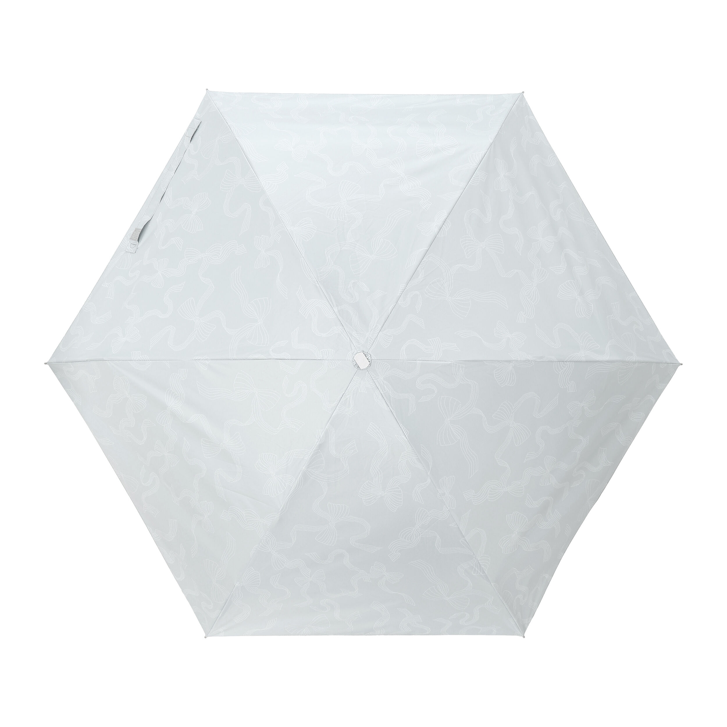  「ラインリボン軽量ミニ／アンブレラ／ショート」|傘|グレー