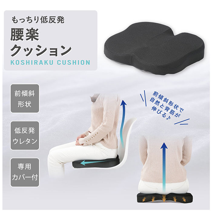 BACKYARD FAMILY「クッション 低反発 通販 もっちり低反発 腰楽クッション 椅子クッション イス いす」|その他|