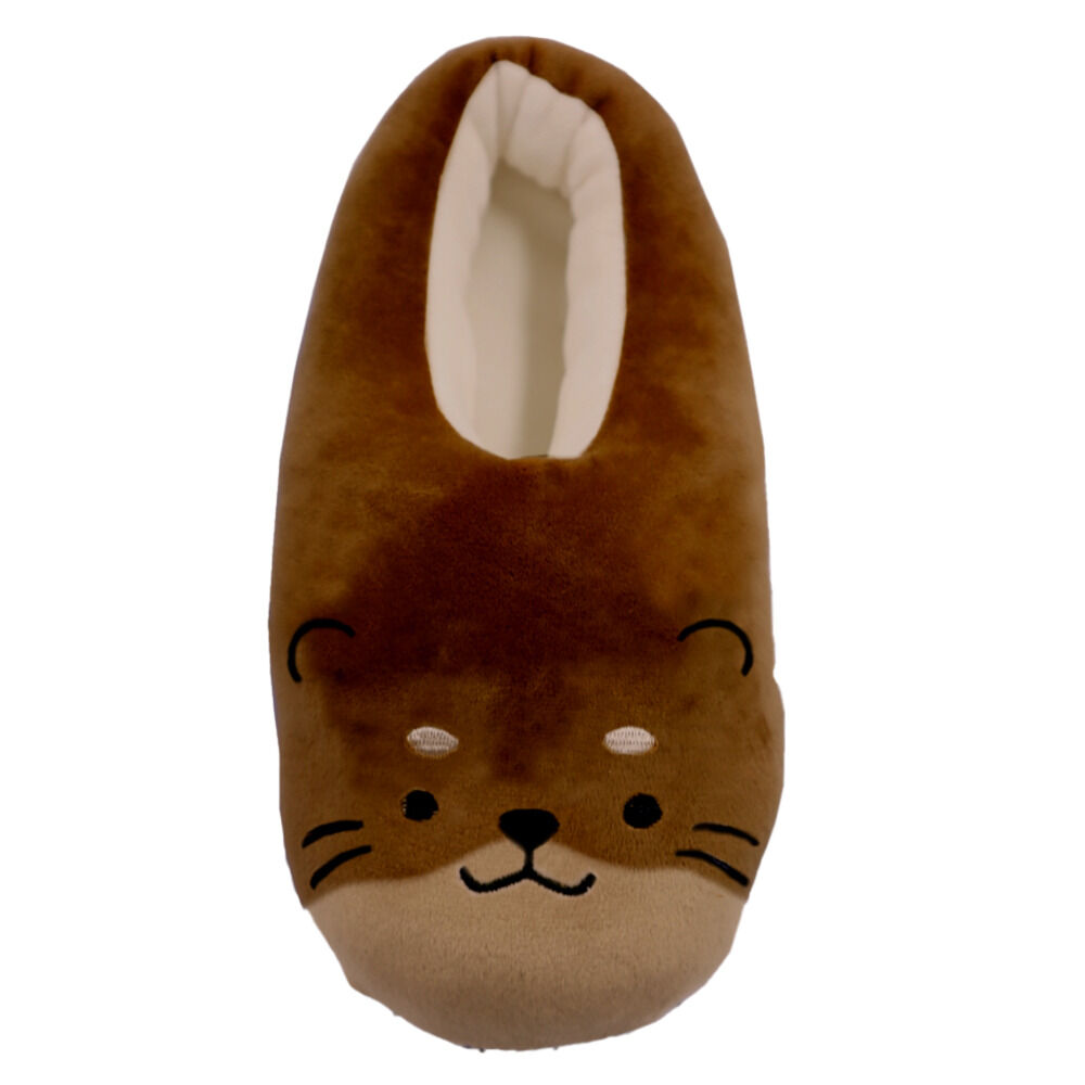 BACKYARD FAMILY「ルームシューズ もこもこ 通販 冬 スリッパ ルームスリッパ 室内履き アニマルスリッパ」|ルームシューズ|ブラウン2