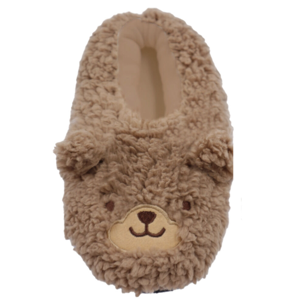 BACKYARD FAMILY「ルームシューズ もこもこ 通販 冬 スリッパ ルームスリッパ 室内履き アニマルスリッパ」|ルームシューズ|ブラウン3