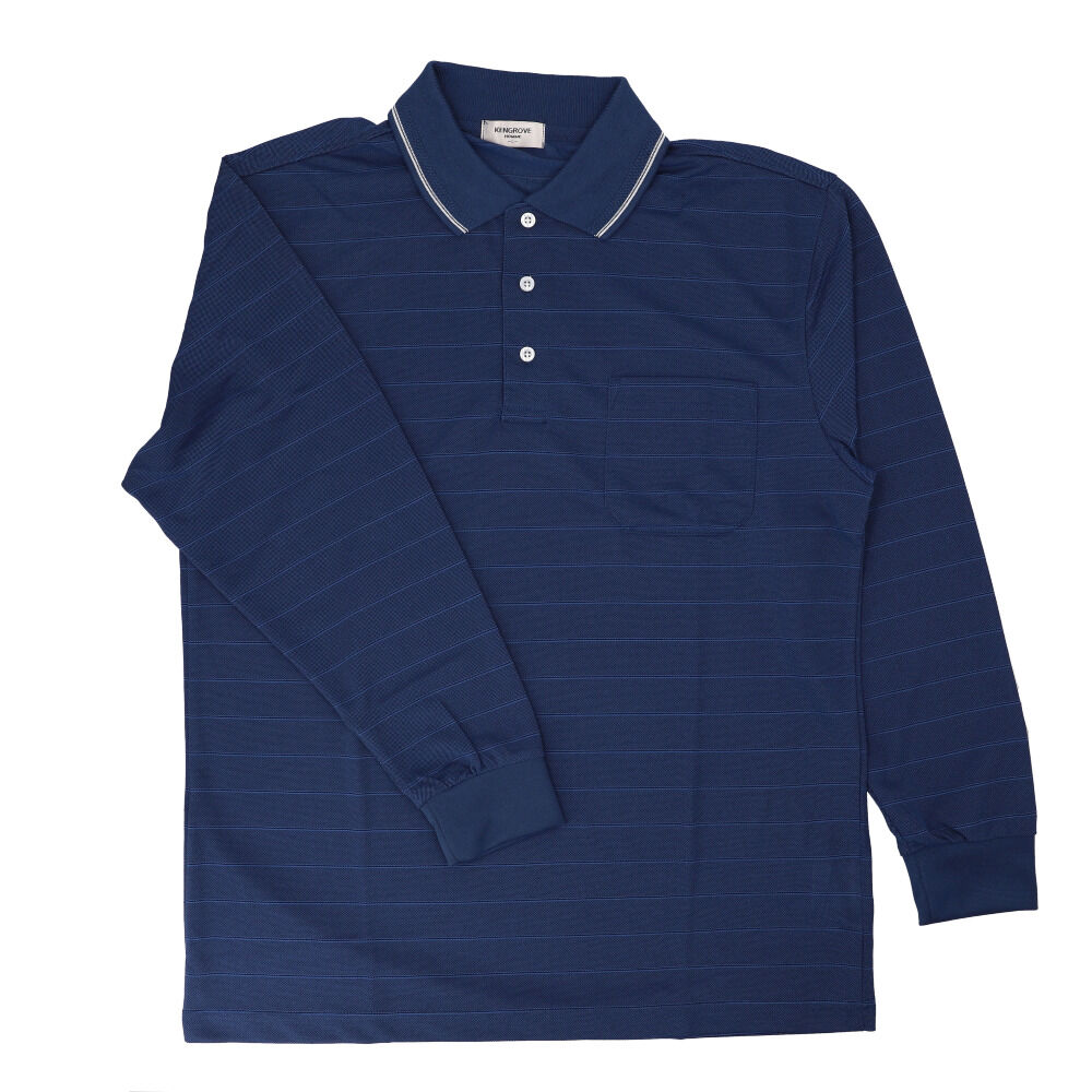 BACKYARD FAMILY「ポロシャツ メンズ 長袖 通販 長袖ポロシャツ カジュアル シンプル 吸汗速乾 男性 通気性 紳士」|その他|ブルー4