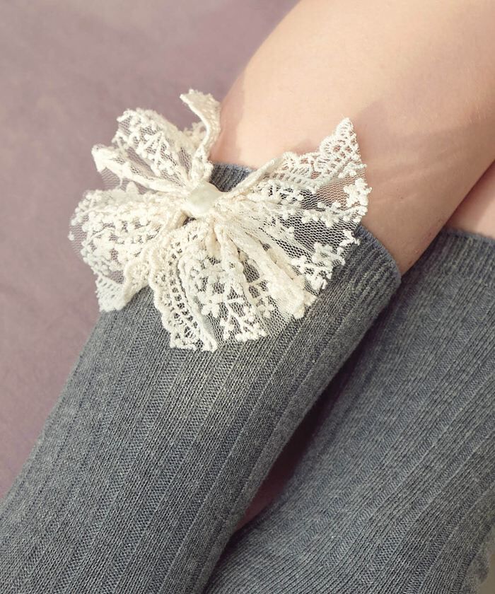 BACKYARD FAMILY「キッズ 靴下 クルー丈 女の子 通販 クルーソックス リブソックス ソックス くつ下 リボン 子供」|ソックス|