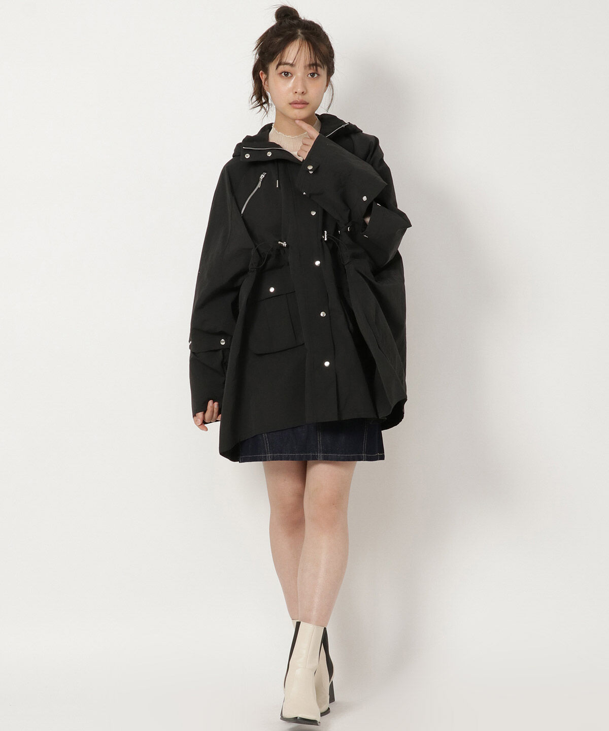 REDYAZEL「スタンドフード2WAYポンチョブルゾン」|ブルゾン・スタジャン|