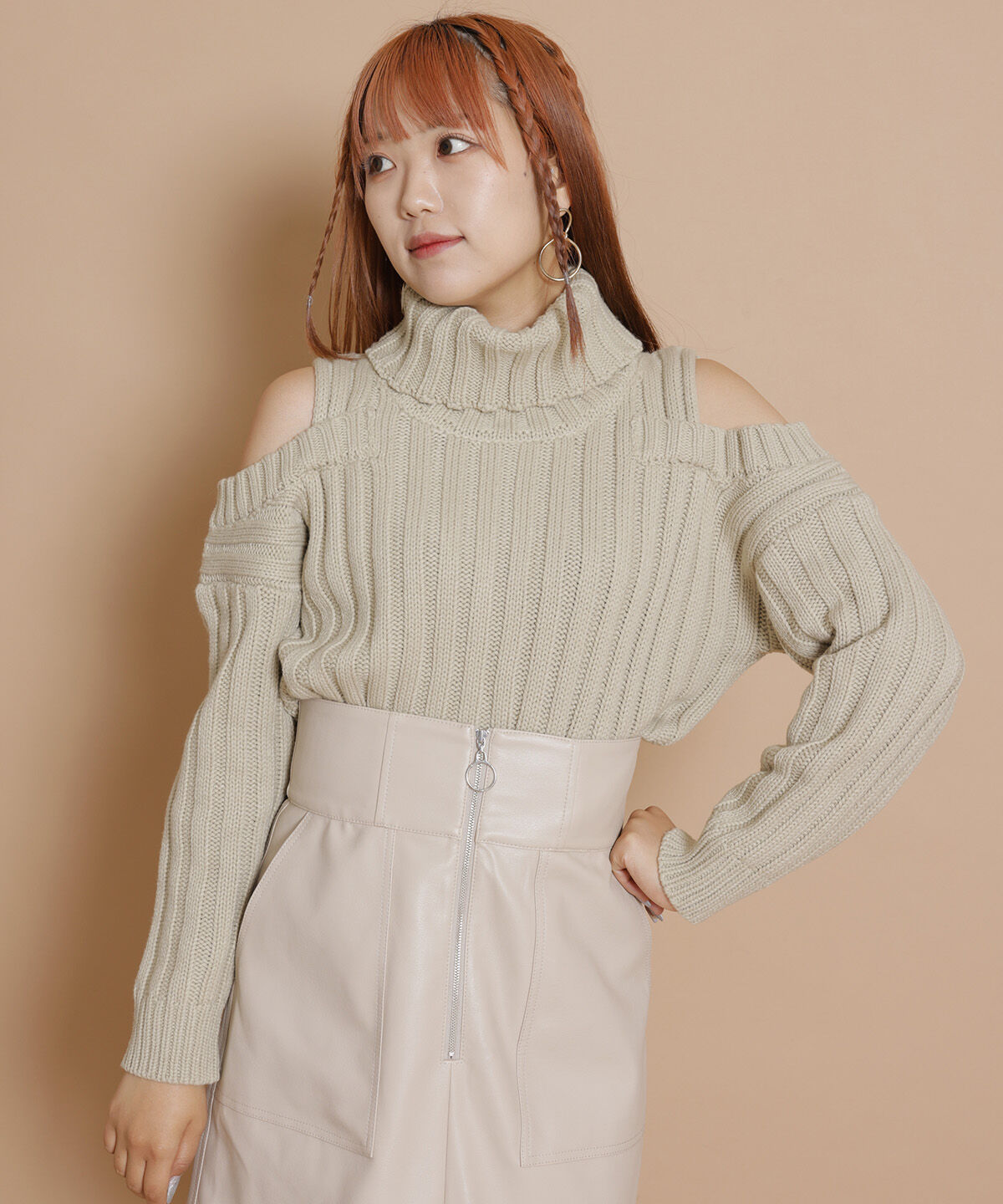 REDYAZEL「タートルオフショルニット」|ニット・セーター|