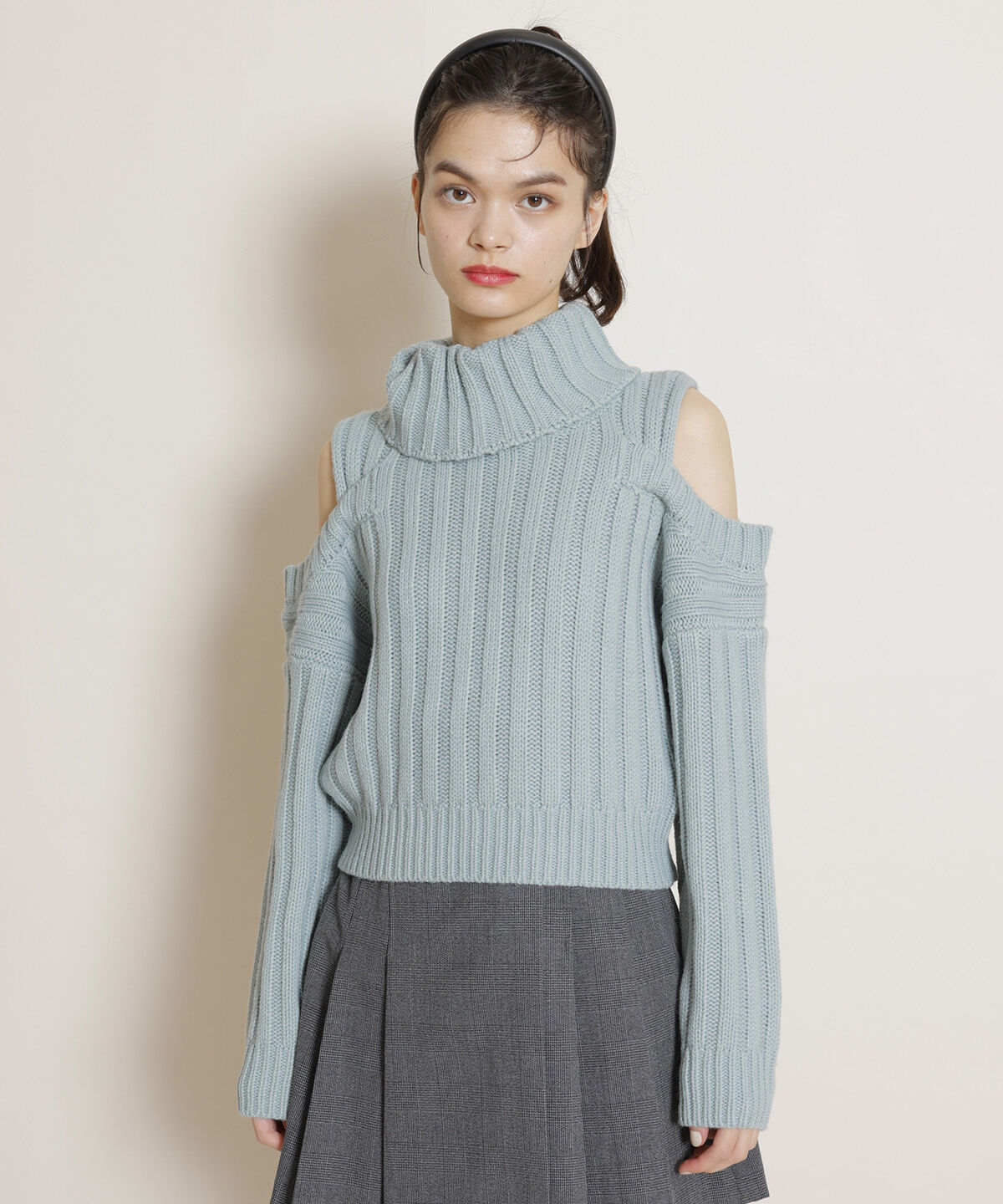 REDYAZEL「タートルオフショルニット」|ニット・セーター|ブルー