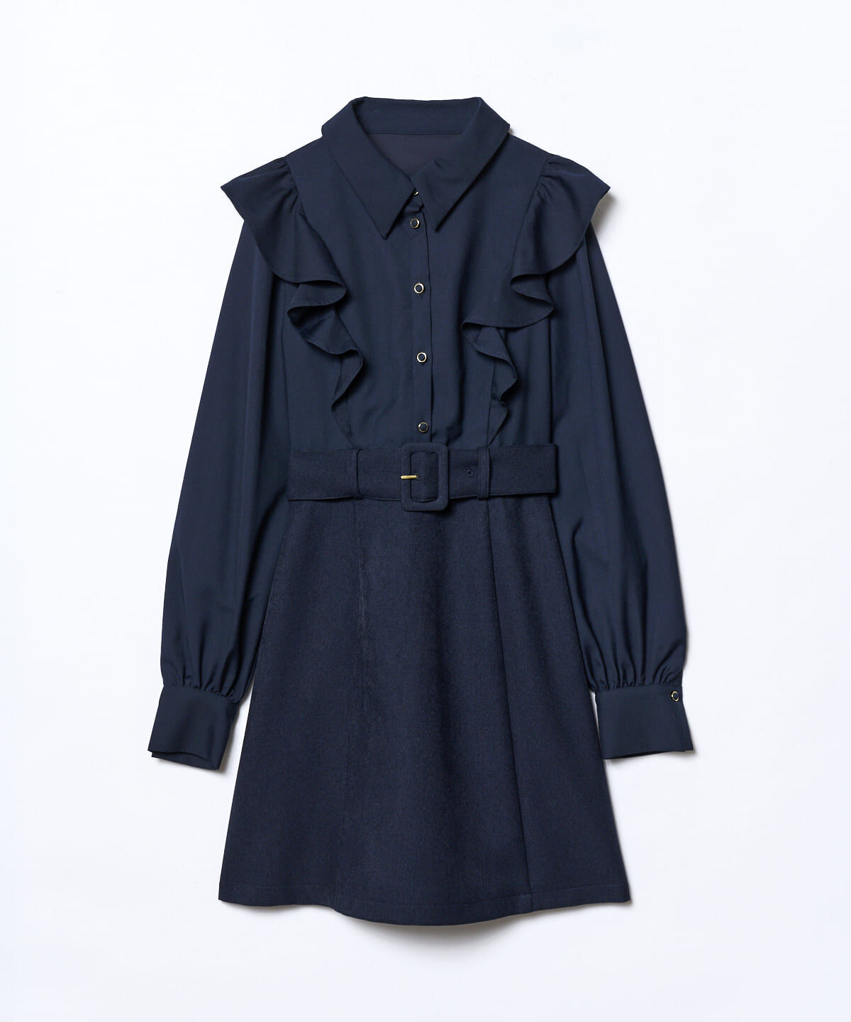 REDYAZEL「フリルシャツドッキングワンピース」|ワンピース|