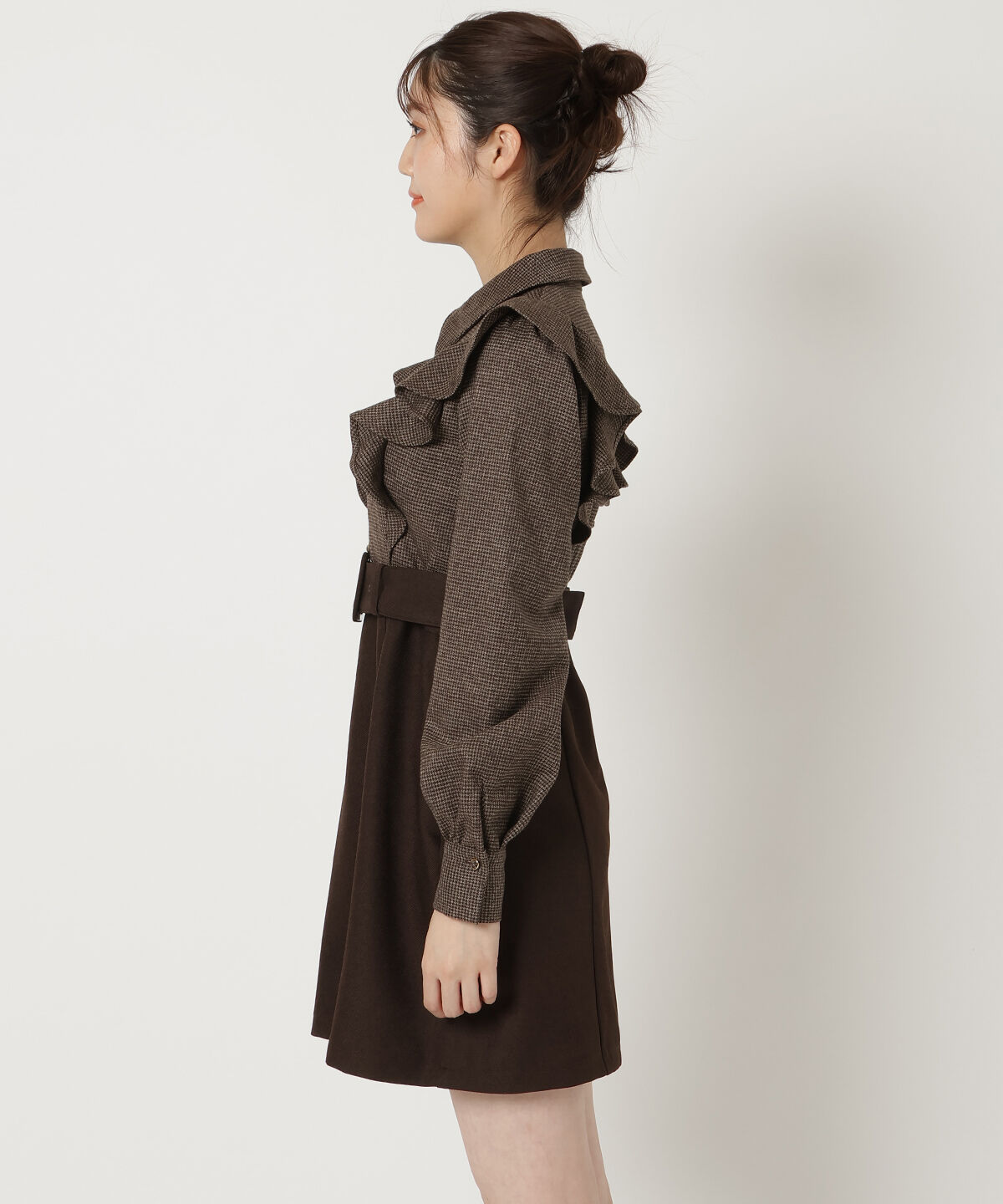 REDYAZEL「フリルシャツドッキングワンピース」|ワンピース|