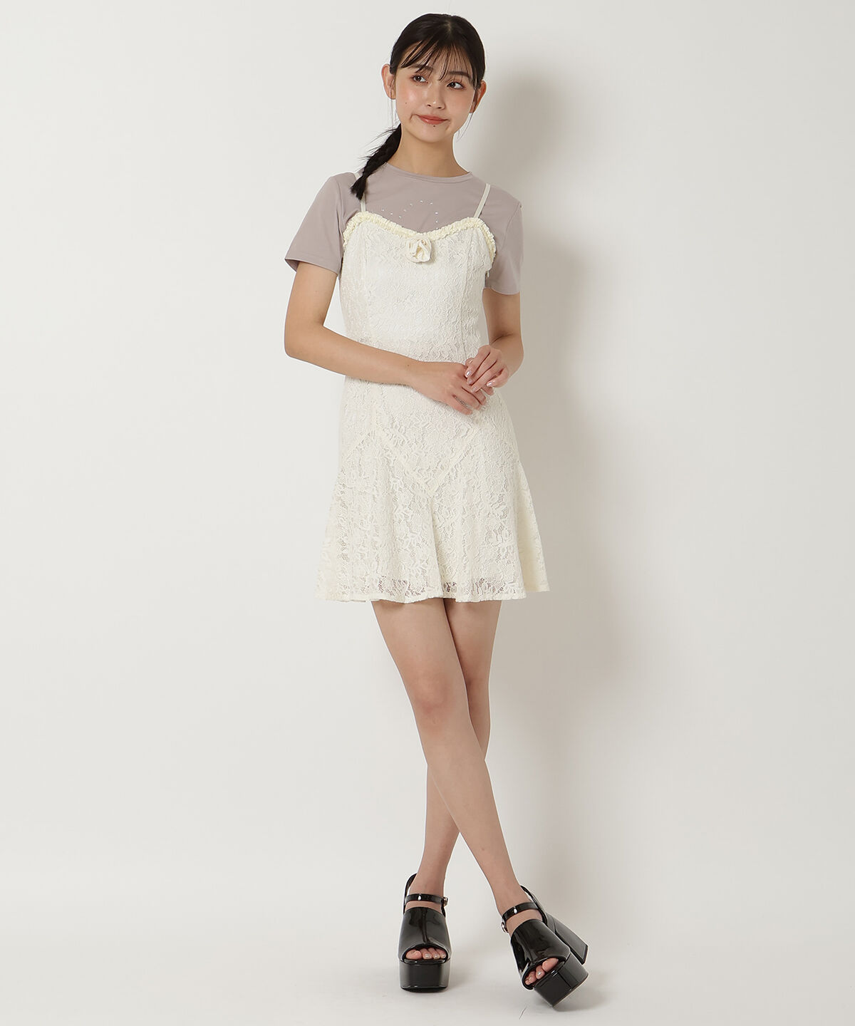REDYAZEL「ローズレースミニワンピース」|ワンピース|