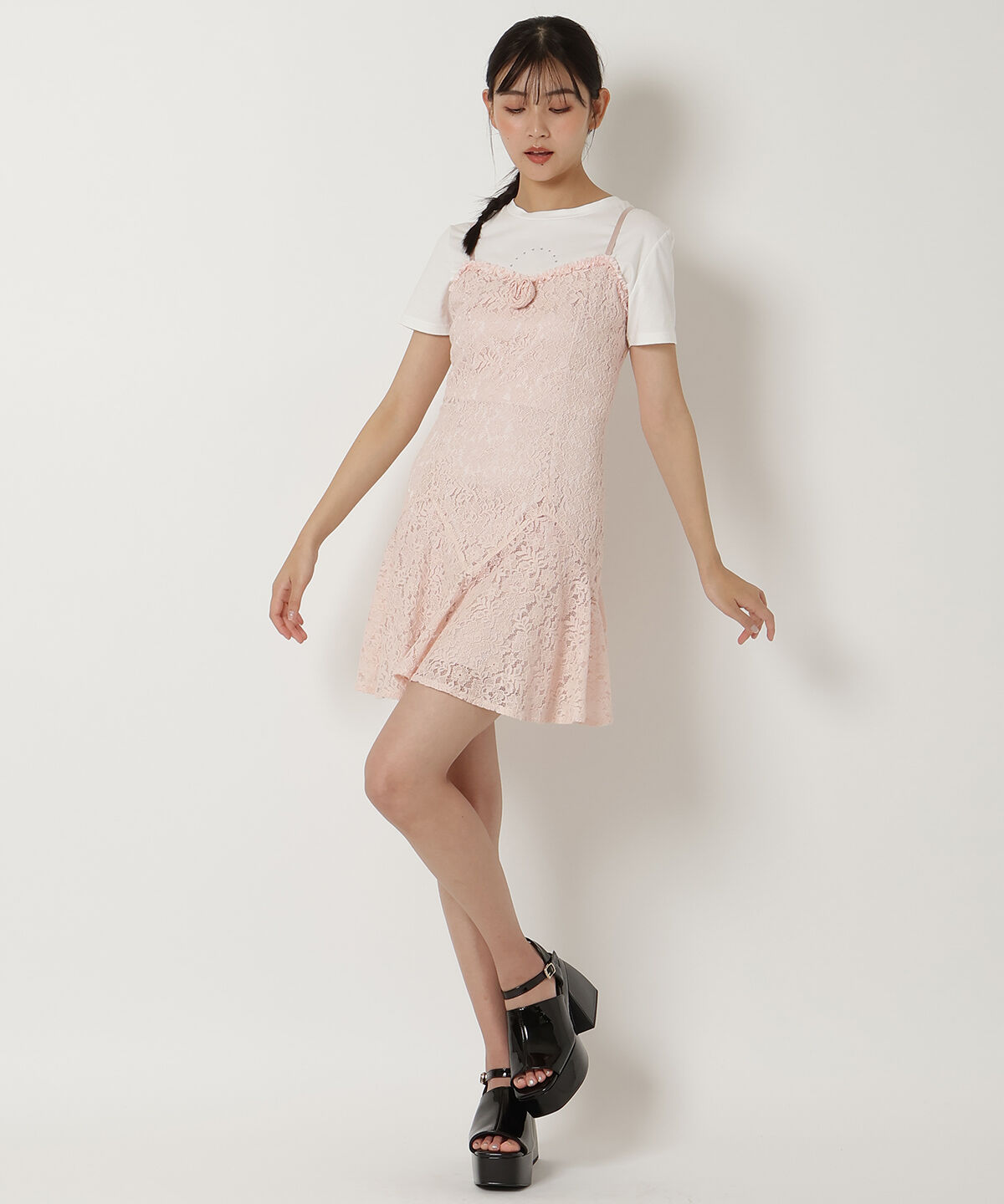 REDYAZEL「ローズレースミニワンピース」|ワンピース|
