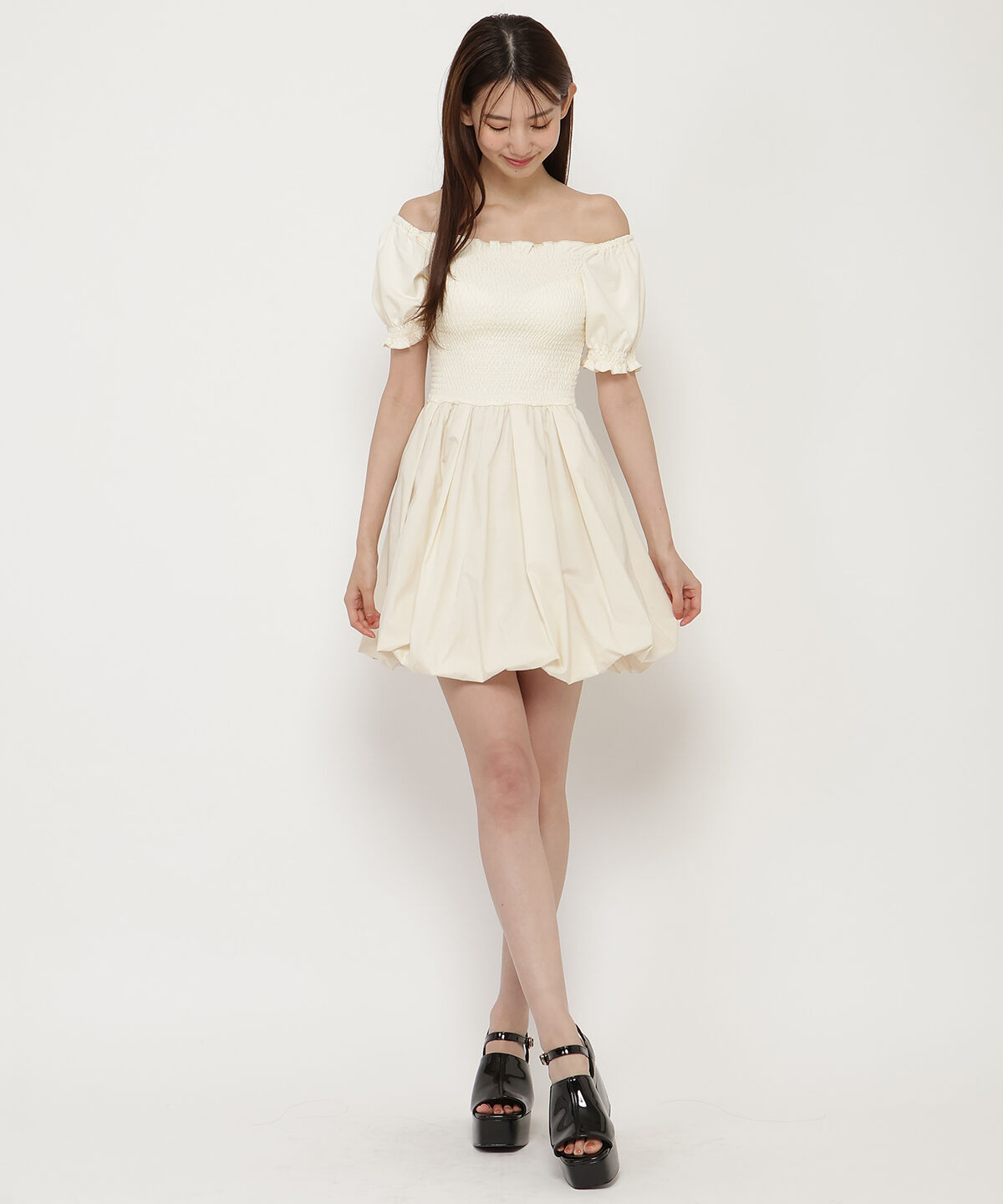 REDYAZEL「シャーリングカットドッキングワンピース」|ワンピース|
