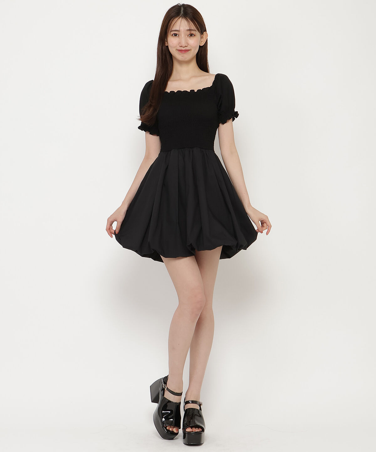 REDYAZEL「シャーリングカットドッキングワンピース」|ワンピース|