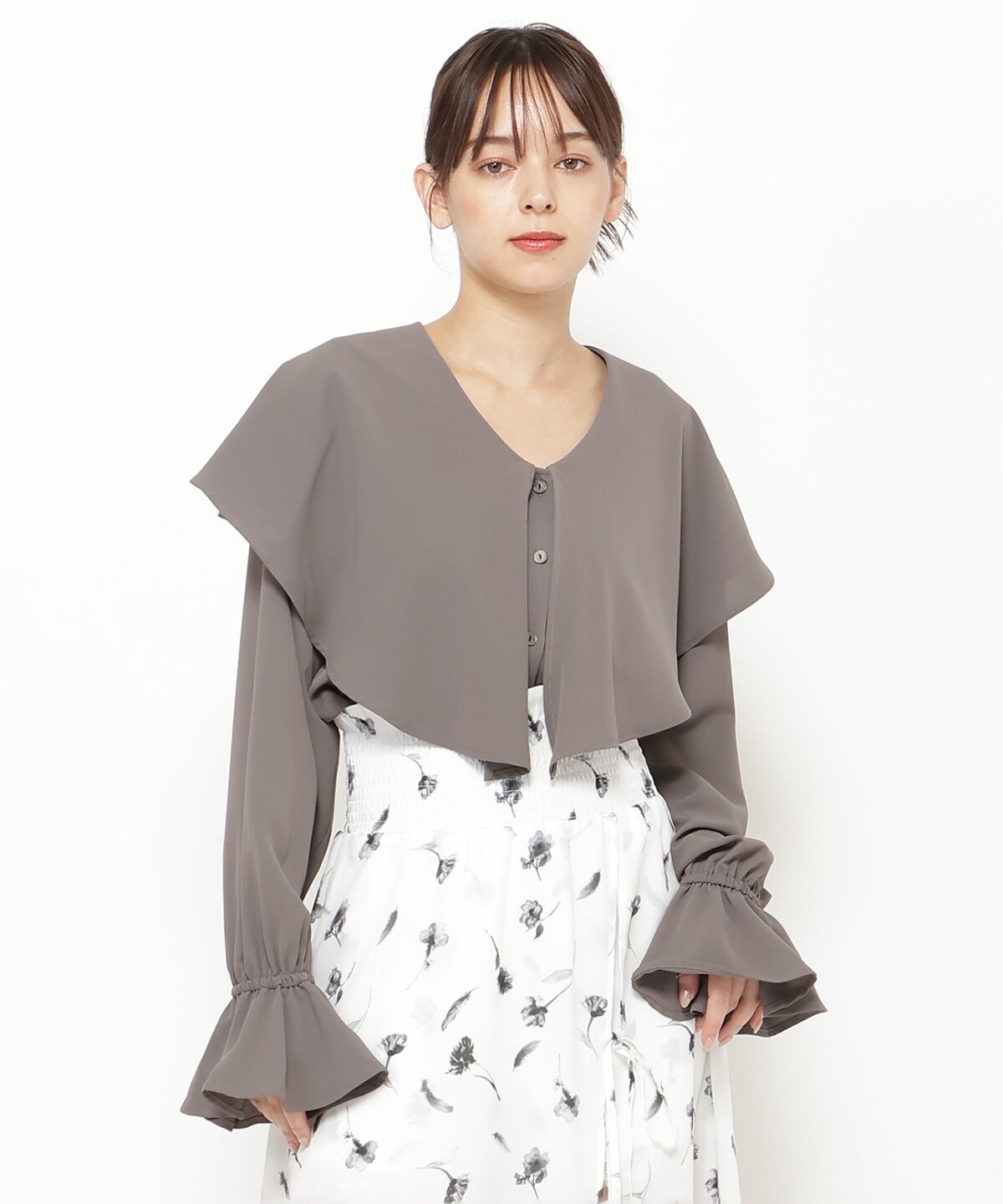 REDYAZEL「２wayビッグカラーブラウス」|シャツ・ブラウス|ブラウン