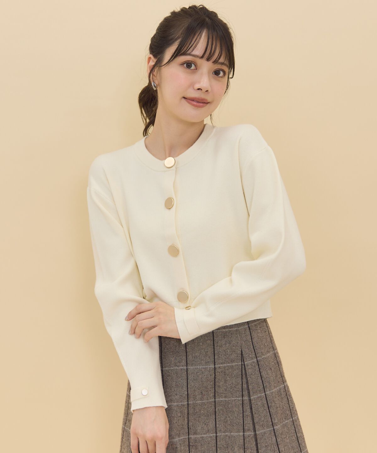 REDYAZEL「ゴールドボタンニットカーディガン」|カーディガン|