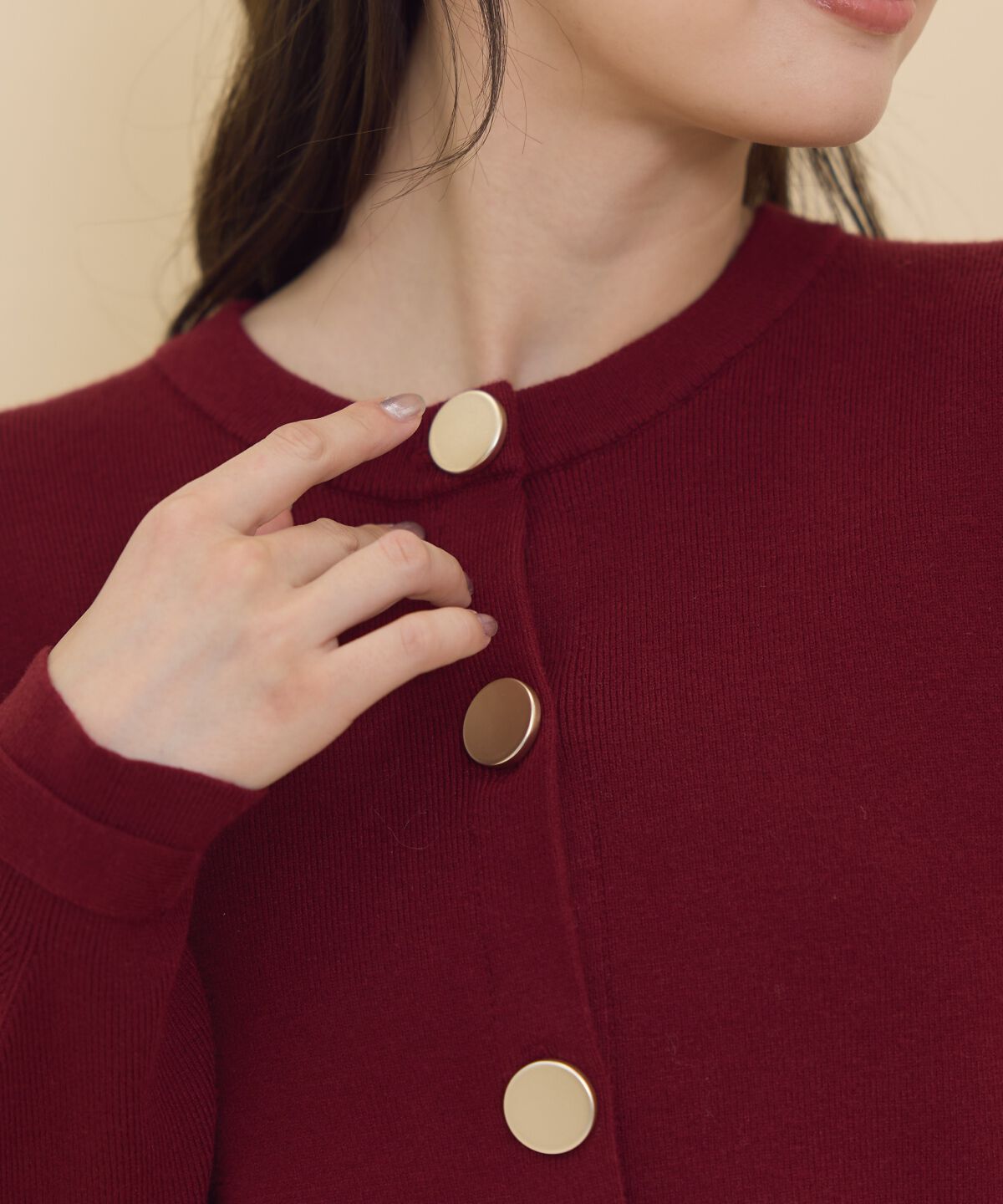 REDYAZEL「ゴールドボタンニットカーディガン」|カーディガン|