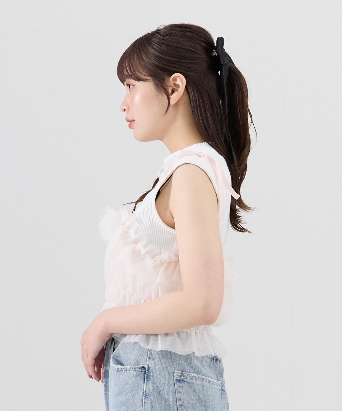 REDYAZEL「チュールビスチェｘノースリカットソー」|Tシャツ・カットソー|