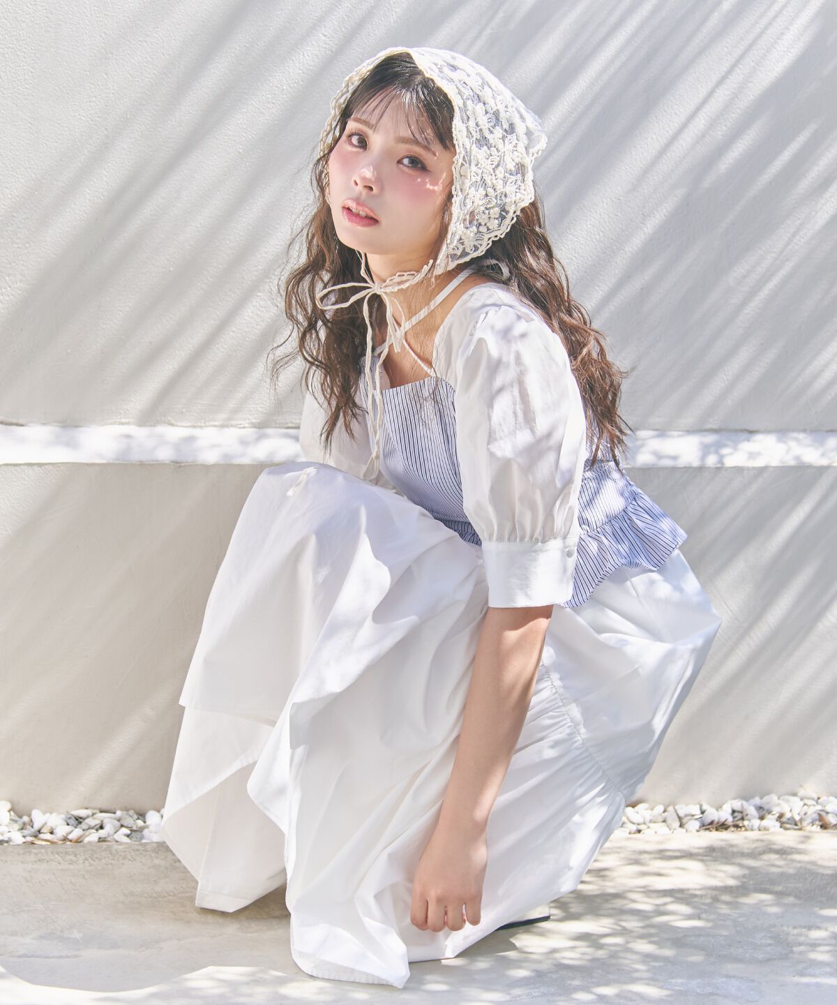 REDYAZEL「ストライプビスチェドッキングワンピース」|ワンピース|