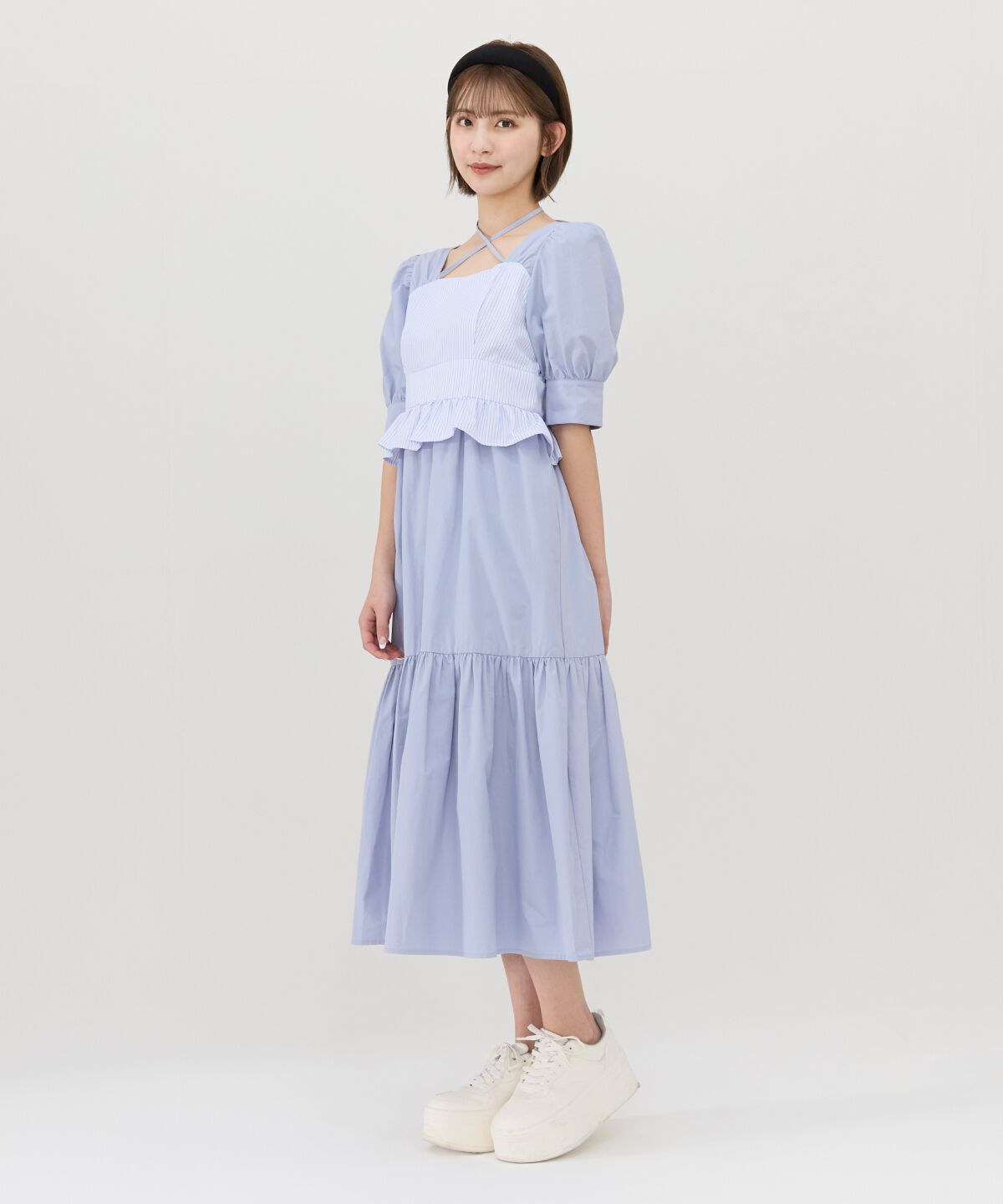 REDYAZEL「ストライプビスチェドッキングワンピース」|ワンピース|