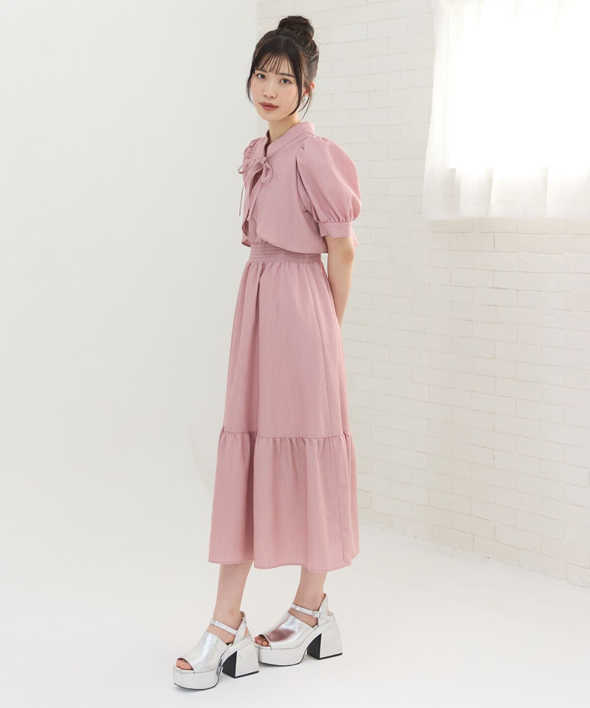 REDYAZEL「ボレロレイヤード風ティアードワンピース」|ワンピース|