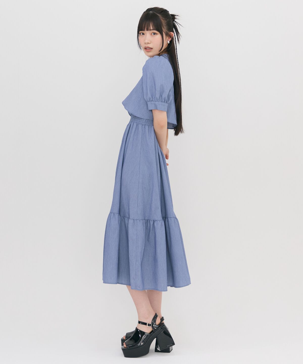 REDYAZEL「ボレロレイヤード風ティアードワンピース」|ワンピース|