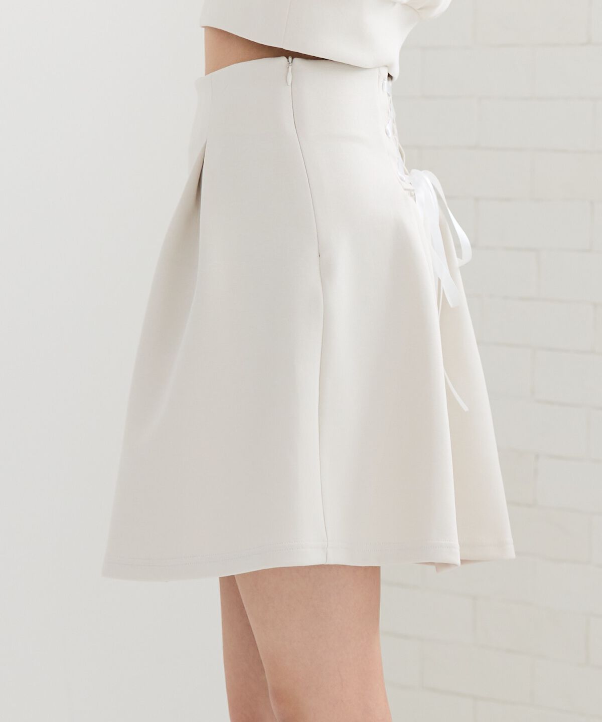 REDYAZEL「レースアップフレアミニスカート」|フレア|