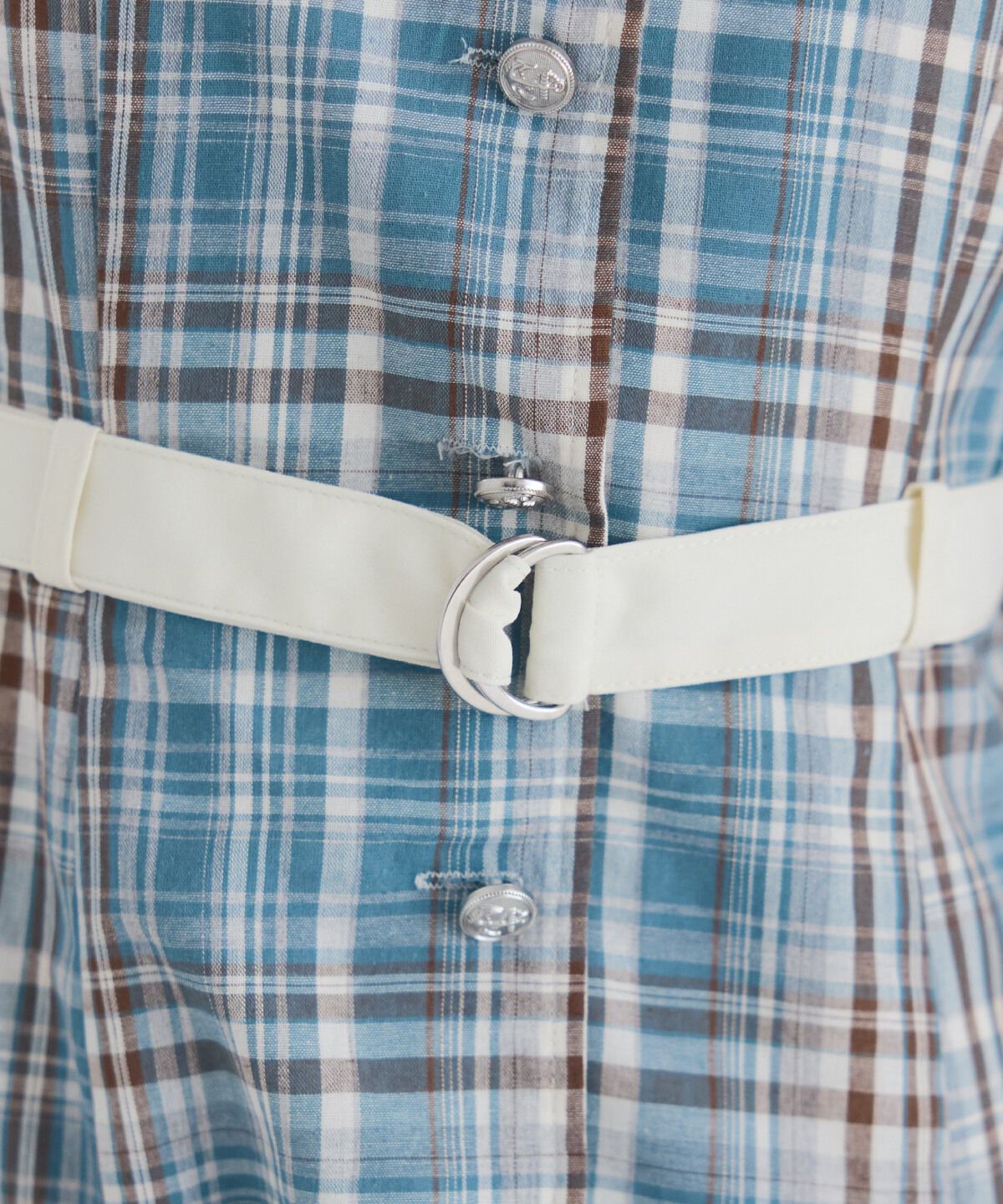 REDYAZEL「バイカラーチェックノースリーブシャツワンピース」|ワンピース|