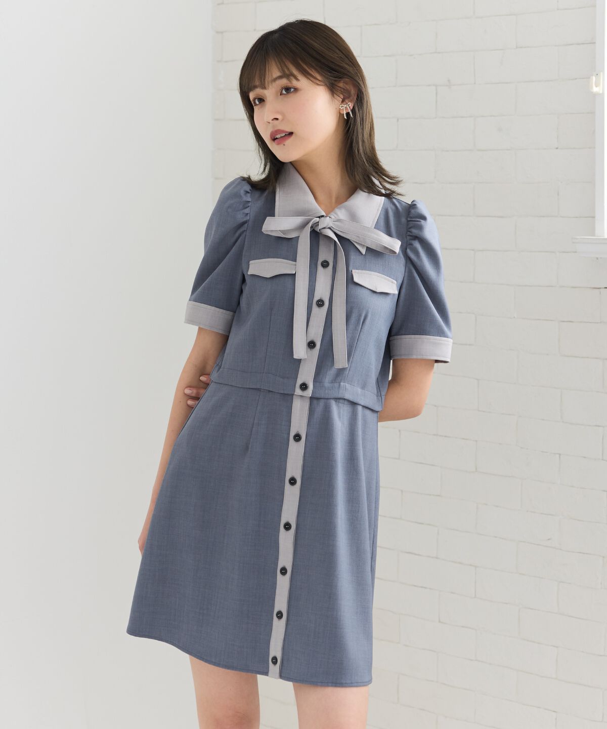 REDYAZEL「2WAYバイカラーミニワンピース」|ワンピース|ﾁｬｺｰﾙｸﾞﾚｰ