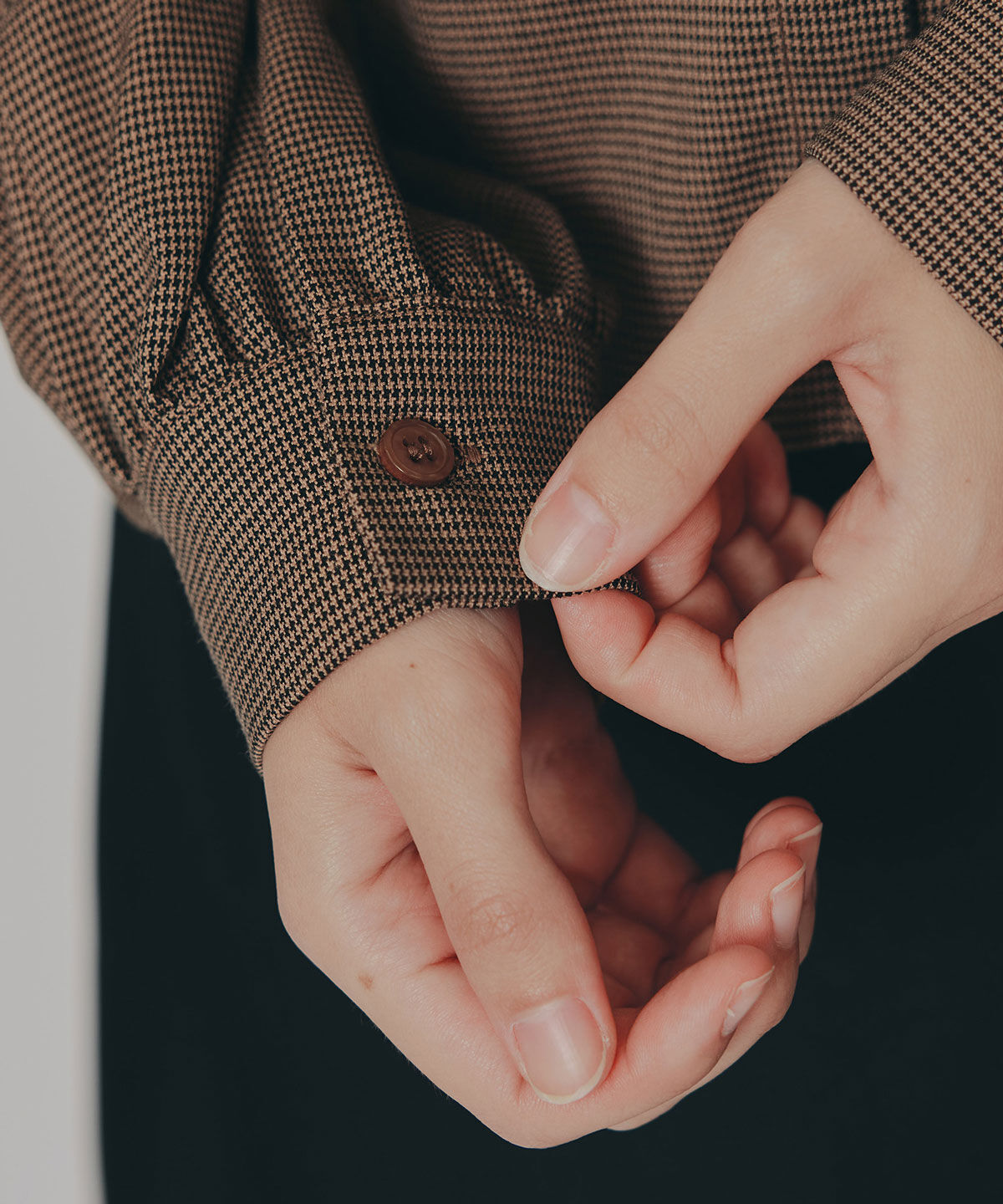 REDYAZEL「ケープライクグレンチェックリボンタイブラウス」|シャツ・ブラウス|