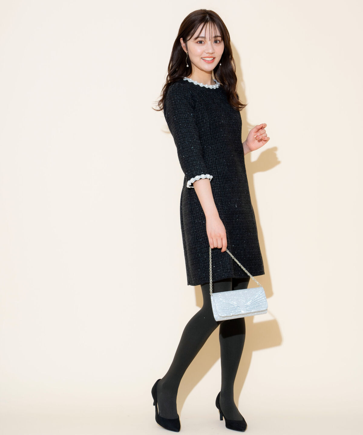 WILLSELECTION「パールツイードミニワンピース」|ドレス|